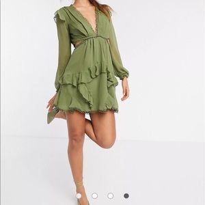 ASOS mini dress with long sleeves and side cutouts